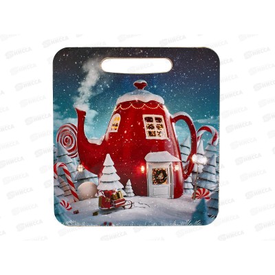 Доска разделочная дерево малая Новый год Новогодний домик Л-37 *50 Доска разделочная дерево малая Новый год Новогодний домик Л-37 *50