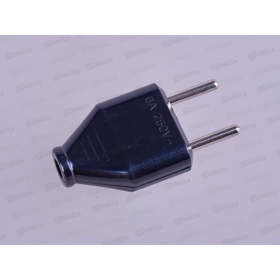 Вилка штепсельная ПРОГРЕСС MINI прямая, б/з черная *50/1000