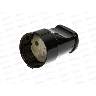 Гнездо штепсельное Прогресс без заземления, черное *20/240