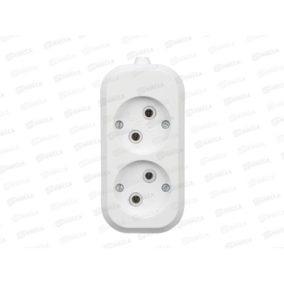 Колодка REXANT  2 гнезда,  6А, без заземления, 11-8701  *50 Колодка REXANT  2 гнезда,  6А, без заземления, 11-8701  *50
