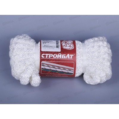 Шнур хозяйственный бытовой с сердечником 12,0мм (белый 10м), а6-332360  *6