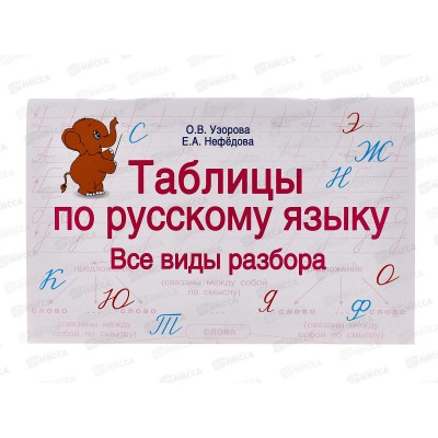 Таблицы АСТ по русскому языку. Все виды разбора, Узорова О.В., 5613-1*40 Таблицы АСТ по русскому языку. Все виды разбора, Узорова О.В., 5613-1*40