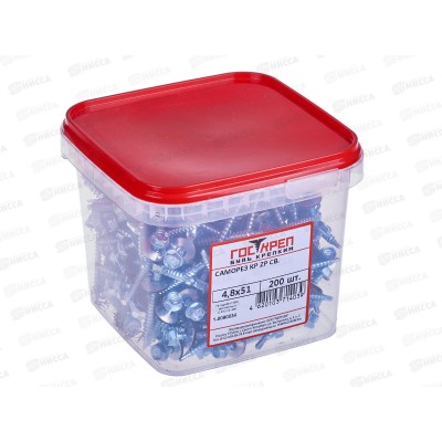 Саморез кровельный 4,8*51 (200шт) цинк, ГОСКРЕП конт. Саморез кровельный 4,8*51 (200шт) цинк, ГОСКРЕП конт.