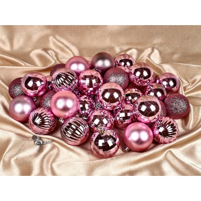 Набор шаров 36шт, 6см "Фейерверк", розовый, НУ-4200 Набор шаров 36шт, 6см "Фейерверк", розовый, НУ-4200