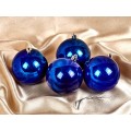 Набор елочных шаров 4шт "Глянец" синий 8см 1009333 Набор елочных шаров 4шт "Глянец" синий 8см 1009333