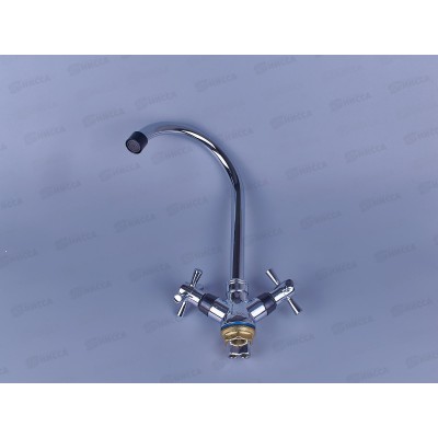 Смеситель для кухни с гайкой, с цветными наконечником и ручками, чёрный, E49118-8 Смеситель для кухни с гайкой, с цветными наконечником и ручками, чёрный, E49118-8