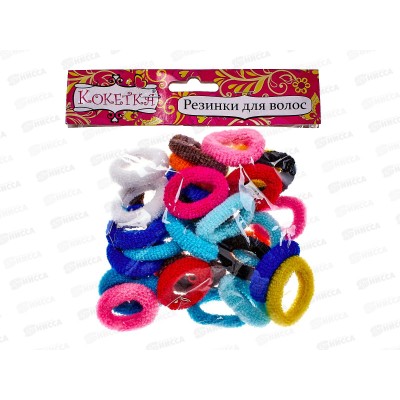 Резинка для волос &quotКокетка-Зефир мохра&quot 30ти штучная микс 3см 545-162