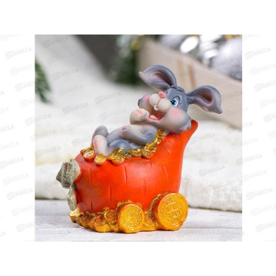 Копилка  &quotЗайка катается&quot серый 11*9*10см 7916090