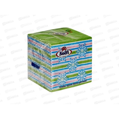 Салфетки СОЛФИ 100л с новогодним рисунком Снежинки *48 Салфетки СОЛФИ 100л с новогодним рисунком Снежинки *48