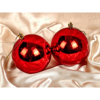 Набор елочных шаров 2шт "Глянец" 10см красный 201-0705 Набор елочных шаров 2шт "Глянец" 10см красный 201-0705