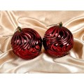 Набор елочных шаров 2шт "Рельеф" 10см темный рубин 201-1767 Набор елочных шаров 2шт "Рельеф" 10см темный рубин 201-1767