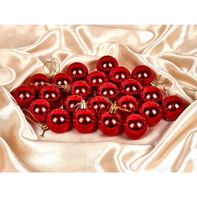 Набор елочных шаров 24шт "Глянец" 4см красный 201-0619 Набор елочных шаров 24шт "Глянец" 4см красный 201-0619