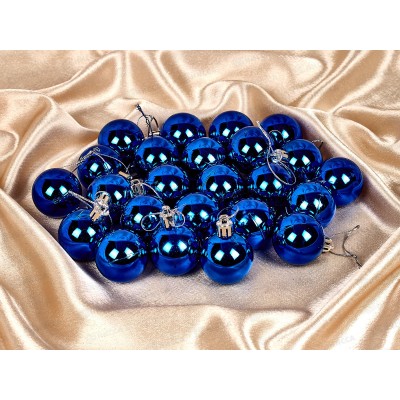 Набор елочных шаров 24шт "Глянец" 4см синий 201-0622 Набор елочных шаров 24шт "Глянец" 4см синий 201-0622