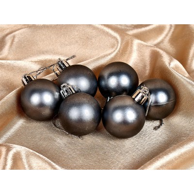 Набор елочных шаров 6шт "Матовый" 4см графит 652-247 Набор елочных шаров 6шт "Матовый" 4см графит 652-247