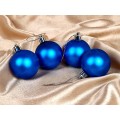 Набор елочных шаров 4шт "Матовый" 5см синий 183-854 Набор елочных шаров 4шт "Матовый" 5см синий 183-854