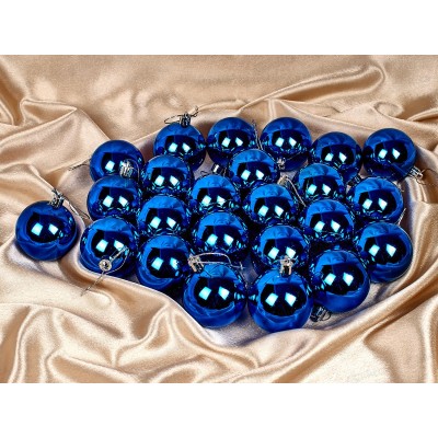 Набор елочных шаров 24шт "Глянец" 6см синий 201-0642 Набор елочных шаров 24шт "Глянец" 6см синий 201-0642