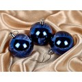 Набор елочных шаров 3шт "Глянец" 6см сапфир 201-0837 Набор елочных шаров 3шт "Глянец" 6см сапфир 201-0837