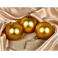 Набор елочных шаров 3шт "Матовый" 6см золотой 183-869 Набор елочных шаров 3шт "Матовый" 6см золотой 183-869