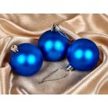 Набор елочных шаров 3шт "Матовый" 6см синий 183-871 Набор елочных шаров 3шт "Матовый" 6см синий 183-871
