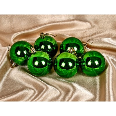 Набор елочных шаров 6шт "Глянец" 6см зеленый 201-1704 Набор елочных шаров 6шт "Глянец" 6см зеленый 201-1704