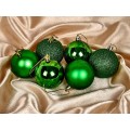 Набор елочных шаров 6шт "Микс фактур" 6см зеленый 201-1728 Набор елочных шаров 6шт "Микс фактур" 6см зеленый 201-1728
