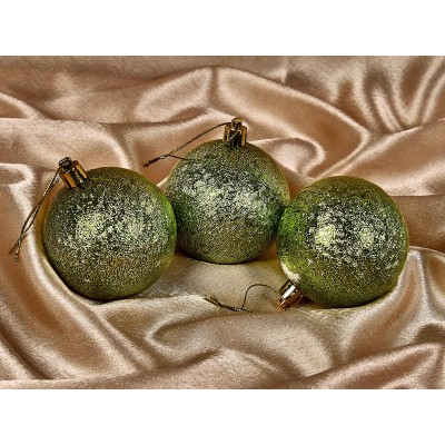 Набор елочных шаров 3шт "Мягкий блеск" 7см салатовый 201-0562 Набор елочных шаров 3шт "Мягкий блеск" 7см салатовый 201-0562