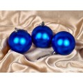 Набор елочных шаров 3шт "Матовый" 8см синий 183-933 Набор елочных шаров 3шт "Матовый" 8см синий 183-933