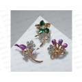 Брошь "Цветочные букетики" микс 3714506 *12
