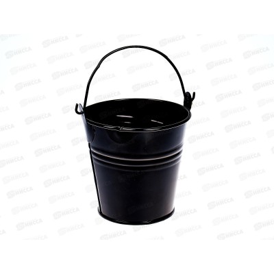 Ведерко на фаркоп 9*10см черное металлическое (044906)  Ж