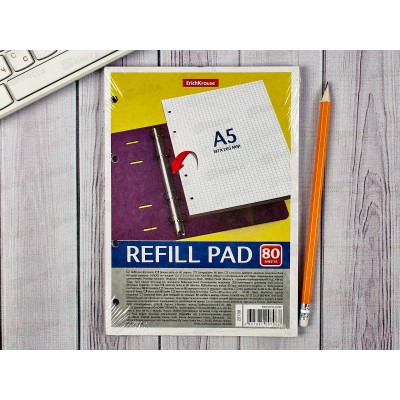 Блок сменный для тетрадей клетка 80л ПОЛИ А5 на кольцах,20708 Блок сменный для тетрадей клетка 80л ПОЛИ А5 на кольцах,20708