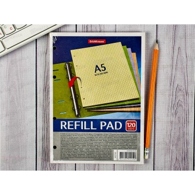Блок сменный для тетрадей клетка 120л ПОЛИ А5 на кольцах,51219 Блок сменный для тетрадей клетка 120л ПОЛИ А5 на кольцах,51219