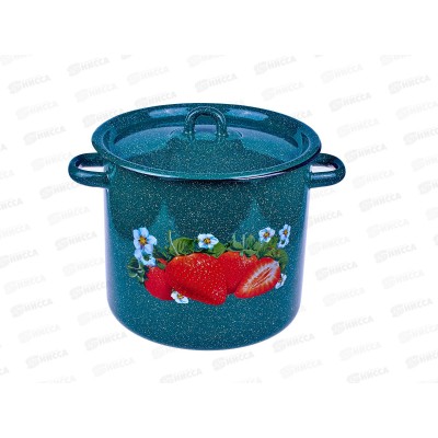 Кастрюля 5,5л цилиндрическая Клубника садовая, зелёный рябчик с петлей С1617.з*59 Кастрюля 5,5л цилиндрическая Клубника садовая, зелёный рябчик с петлей С1617.з*59