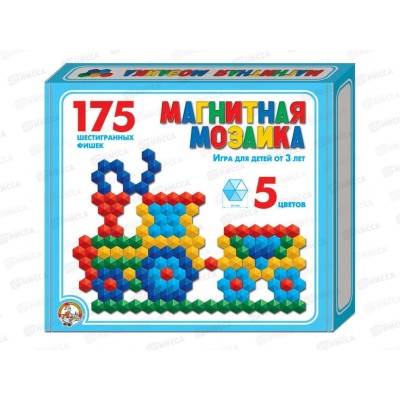Мозаика магнитная d20/5, 175элементов (шестигранная) 00959  *10