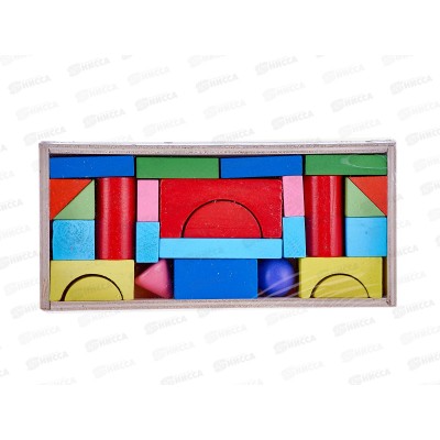 Конструктор деревянный Цветные блоки (10х20см) G324