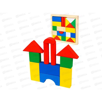 Конструктор дерев. small Цветные строит. блоки (14,5х14,5см) AN02219