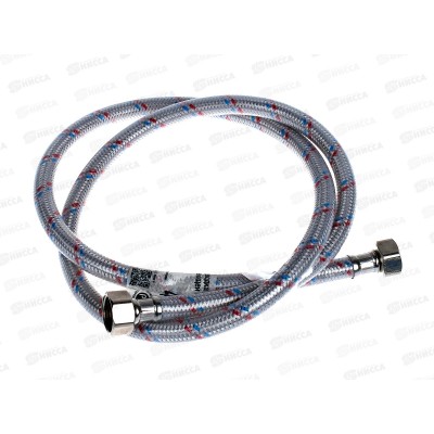 Подводка для воды сталь/ПВХ 1/2" гайка/гайка 120см Подводка для воды сталь/ПВХ 1/2" гайка/гайка 120см