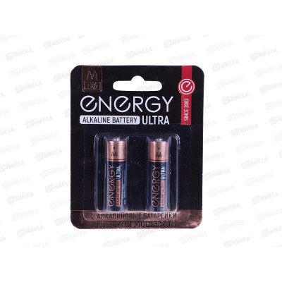 Батарейки Energy ultra LR06/2B (AA) 2шт на блистере 104403 *10/80