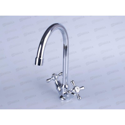 Смеситель  STOmegaPRO елочка 1/2 кер. высокий излив, маховик - крест, 9310