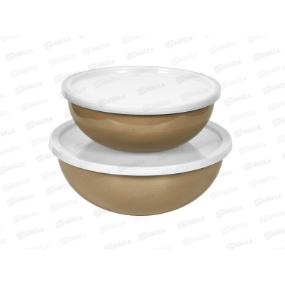 Набор мисок эмаль Deluxe с пластик крышками, кофейный 4пр 901-086 Набор мисок эмаль Deluxe с пластик крышками, кофейный 4пр 901-086