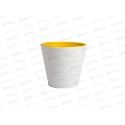 Горшок для цветов Конус 1,3л Белый (с вкладкой) д.14,5 *23 Горшок для цветов Конус 1,3л Белый (с вкладкой) д.14,5 *23