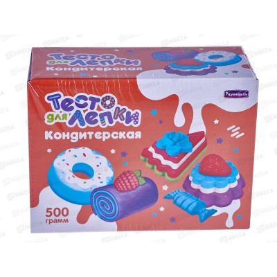 Тесто для лепки Кондитерская фабрика, 500гр, формы, скалка П103 *20 Тесто для лепки Кондитерская фабрика, 500гр, формы, скалка П103 *20