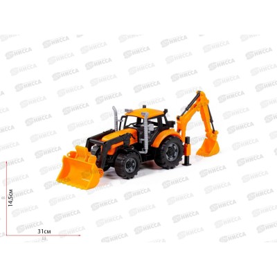 Экскаватор-погрузчик "Прогресс" (оранжевый) в коробке, 91789 *8 Экскаватор-погрузчик "Прогресс" (оранжевый) в коробке, 91789 *8