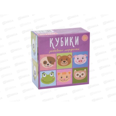 Кубики 4шт "Забавные мордочки" 00864 *48 Кубики 4шт "Забавные мордочки" 00864 *48