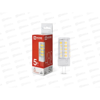 Лампа светодиодная IN-HOME LED-JC-VC 5Вт 12В G4 4000К 480Лм *50