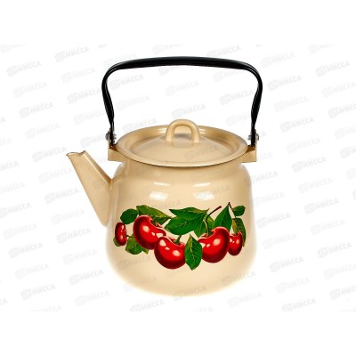 Чайник 3,5л декор сфер. Вишневый сад, палевый с петлей С2716.П*55