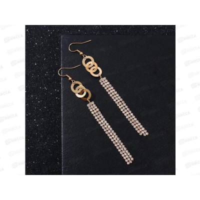 Серьги висячие &quotВечерние&quot нить и кольцо 7449667 *6