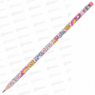Карандаш чернографитный с ластиком Юнландия Сладкие истории, HВ 181750*45/360 Карандаш чернографитный с ластиком Юнландия Сладкие истории, HВ 181750*45/360