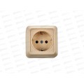 Розетка открытой установки 1местная Прогресс с заземлением, бежевая *10/200 Розетка открытой установки 1местная Прогресс с заземлением, бежевая *10/200