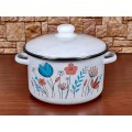 Кастрюля 4,0л эмалированная с рисунком 01-Б1614/4 Цветочки *4