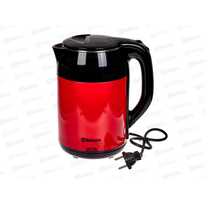 Чайник электрический SA-2168BR 1,8л черно-красный диск